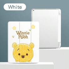 Disney Ốp máy tính bảng, Tương thích với iPad Pro 13/12.9/10.5/10.2/9.7/8.3/7.9/11 inch, Phù hợp với các mẫu M5/M4/M3/M2 năm 2025/2024/2023/2022/2021, Tương thích với iPad Air 2/3/4/5/6/7 năm 2017/2018/2019/2020, 5/6/7/8/9/10/11, Mini 4/5/6/7, Hình gấu dâu tây và gấu Winnie the Pooh hoạt hình dễ thương, Ốp silicon mềm hai mặt có thể gập lại, chống rơi vỡ. - Winnie - Xem 1