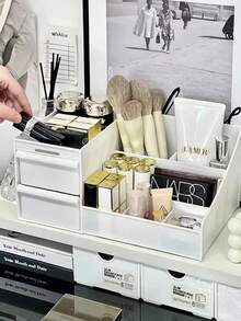 Large Capacity Makeup Storage Box With Drawers, Vanity Organizer, Vanity Table, Counter, Bathroom Vanity, Makeup Brushes, Bathroom, Lipstick, Perfume - Multicolor - View 4