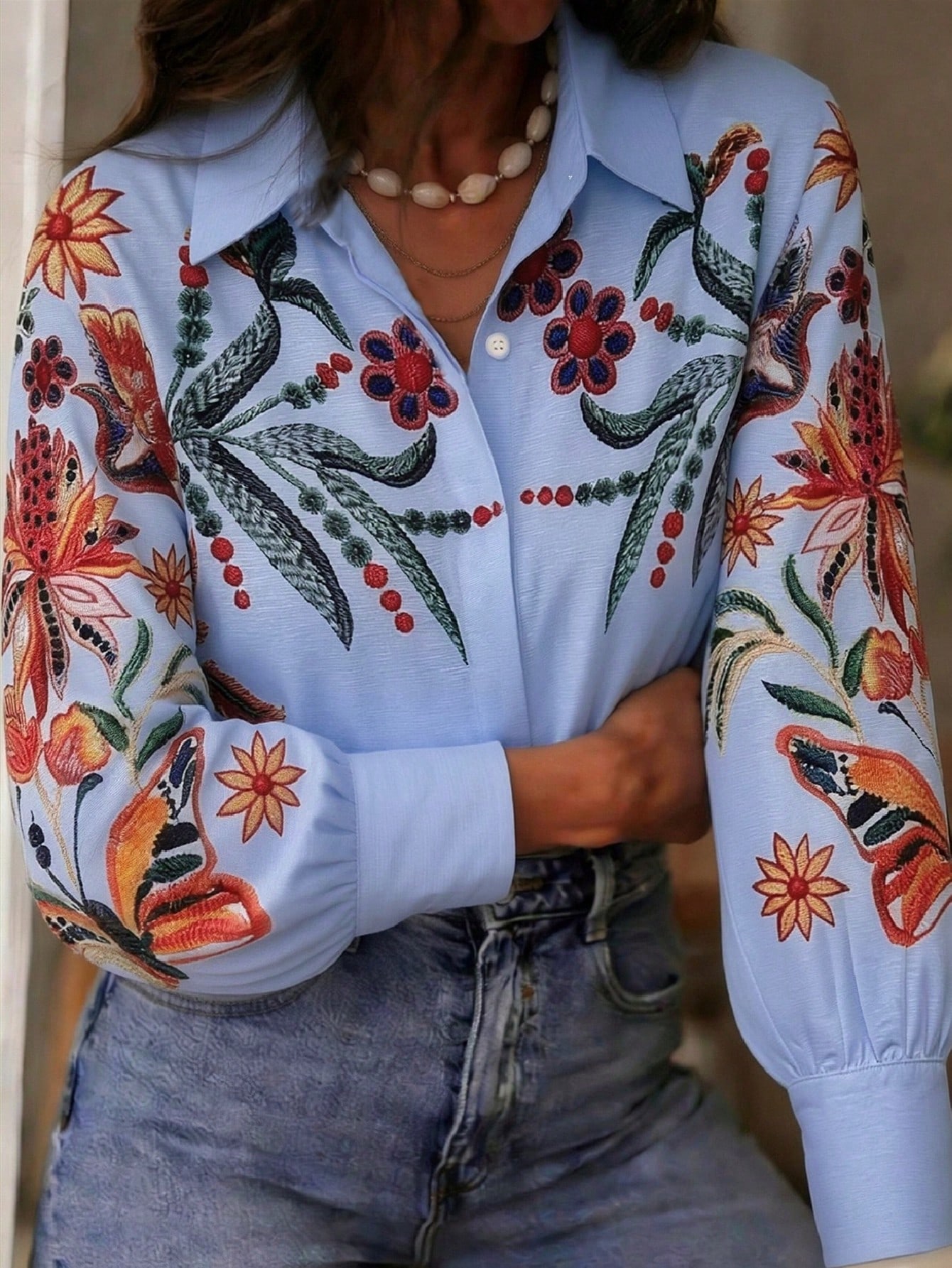 قميص نسائي مطبوع رقميًا للربيع/الصيف، كارديجان كاج...