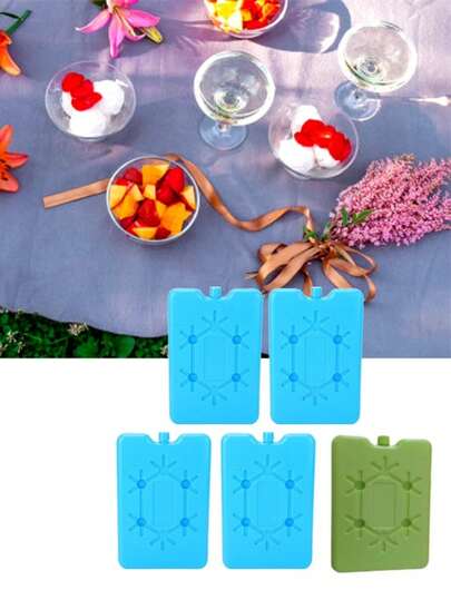 1/2/4Pcs Cold Storage PE Plastic Snowflake Ice Box, Reusable Ice Crystal Box With Refrigerated Fresh-Keeping & Cooling Function, Portable Practical Ice Pack For Daily Cooling And Food Fresh-Keeping