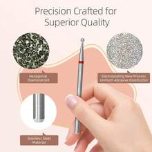 Mũi khoan móng tay hình cầu kim cương 1.8mm – Dụng cụ loại bỏ lớp biểu bì nhẹ nhàng, mũi khoan móng tay mịn dành cho móng nhạy cảm, dụng cụ làm móng tay chân điện, và làm sạch móng mượt mà. - Nhiều màu - Xem 5