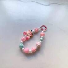 Beaded Popcorn Charm, Random Hand-Painted Bead Pattern, Keychain, Bag Charm, Phone Strap, Accessory (Shipped By Color Series) - Multicolor - View 12