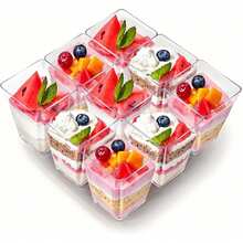 Bộ 50/40/30/25/20/15/10/5 chiếc cốc mousse trong suốt, cốc tráng miệng, cốc kem, cốc pudding trong suốt, thích hợp cho tiệc tùng, đám cưới, phục vụ ăn uống, cốc tráng miệng và khai vị mini, đồ dùng nhà bếp. - trong suốt - Xem 1