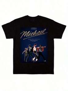 Summer Outfits For Women Classic Michael Jacksons King Of Pops T-Shirt,Men Fashion Rock T-Shirt,100% Cotton T-Shirt,Suitable Gift For Fans,Perfect & Holiday Gift For Men And Women Graphic Tee, Music,MICHAEL JACKSONS V4 TEE Vintage Graphic 90s Tee, Hip Hop Streetwear Unisex For Woman And Man Unisex Gift For Him Her, Y2K Style,Jackson Glove Graphic T-Shirt Summer Tops Crop Tops Women DIAM - 黑色 3 - 查看 1