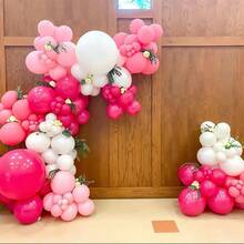 40pcs/28pcs Pearlescent White, Rose Red, Pink Latex Balloon Set, Suitable For Engagement Decor, Anniversary, Wedding, Home, Party, Birthday, Farewell, Bar Outdoor, Men & Women Single Decor - Multicolor - View 6