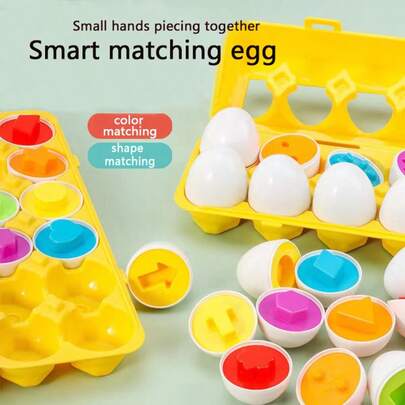 Đồ chơi hình quả trứng có thể tháo rời, mô phỏng thực tế, giúp nhận biết hình dạng và màu sắc, phát triển khả năng nhận thức.