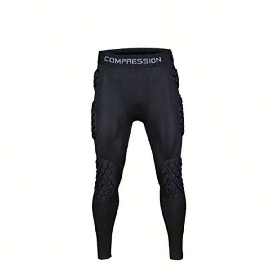 Qike - playera de portero acolchada para hombre juego de equipo protector de fútbol para entrenamiento protector de costillas para fútbol baloncesto paintball - Pantalones 1 - Ver 1