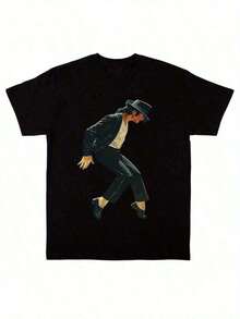 Vintage T Shirts Men, King Of Pop T Shirt, Men Fashion Rock Shirt Vintage Graphic 90s Tee Hip Hop Streetwear Unisex Y2K Style For Fans Holiday Gift, Father's Day Graduation Gift, C-Learance S-Ale For Men - 黑色 8 - 查看 9