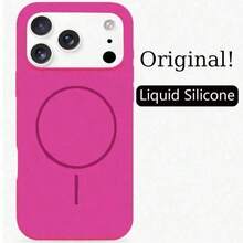 Luxury Magnetic Silicone Phone Case Glossy Fluorescent Liquid Silicone Phone Case Compatible With IPhone 17 Air 16 15 14 13 12 17 Pro Max Plus With Magnetic Soft Cover Spring Gift Birthday Anniversary Party - Mạn Nhạc Hồng - Xem 7