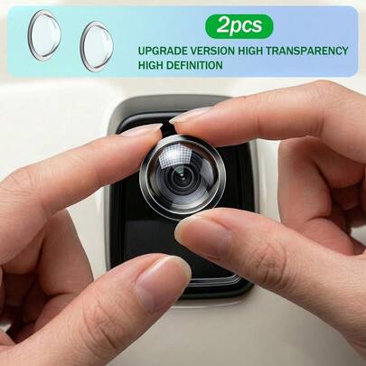 2pcs/4pcs 360° Full View Front & Rear Camera Lens Protector, Fit For All Car Models, High Definition & Transparent, Dust-Proof, Anti-Fog, Waterproof, Car Panoramic Camera Lens Cover, Front Bumper Camera Anti-Scratch Protective Film