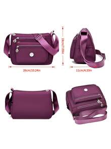 Elegant Minimalist Women's Crossbody Bag, Fashionable Casual Shoulder Bag, Multi-Pocket Design | Large Storage Capacity | Lightweight Nylon Fabric | Daily Shopping And Commuting | Versatile Casual Women's Bag | Multi-Compartment Organized Storage - Multicolor - View 7
