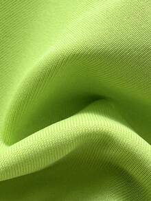 Conjunto de biquíni elegante em tecido liso com detalhes em miçangas redondas, ideal para férias de verão e resorts de praia. - Verde Lima - Ver 11