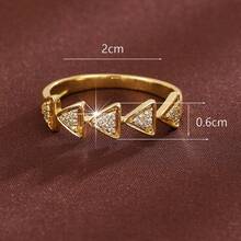 1 chiếc nhẫn nữ thiết kế hình tam giác hình học đính đá Cubic Zirconia. - Nhiều màu - Xem 6