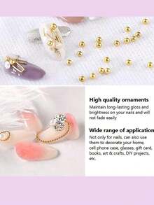 12-Grids Nail Beads With 1Pc Magnet Picker Tool 3D 12Grids Gold Silver Caviar Beads Metal Nail Charms Gems Mixed-Sizes Gold Silver Steel Balls Nail Art Design Decoration Manicure Diy Supplies Metal Charm Mini Caviar Nail Beads Crystal Decoration Nails - 彩色 - 查看 7
