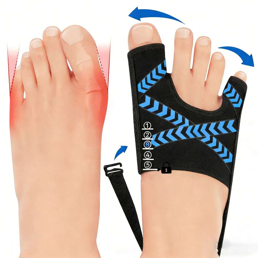High Quality Toe Separator For Bunions With Adjustable Straps - Progressive Correction For Big And Small Toes, Used Day And Night To Relieve Pain, Is An Essential Foot Care Solution For Men And Women To Repair Overlapping Toes And Improve Foot Alignment - 腳部保護套 - 查看 1