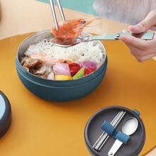 1pc 500ml 304 Stainless Steel Lunch Box With Tableware, Portable Leak Proof Bento Box With Handle & Lid, Detachable Fruit Salad Food Storage Container, Meal Prep Box For Student Adult Use In Home, Office, Camping, Picnic, Travel, Back To School - Multicolor - View 7