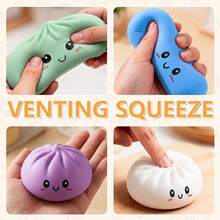 Dumpling Squishy – Squishy Dumpling Fidget Toys For Adults & Teens, Easter Basket Stuffers, Stocking Stuffers, Sensory Stress Ball Squeeze Toys For Stress Relief - 紫色 - 查看 2