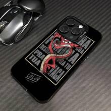 Diseño grunge desgastado del dragón rojo de Mushu.funda de teléfono Fundas compatibles con ,Apple,VIVO,OPPO,,, y Honor.Fabricadas en silicona TPU,ofrecen protección contra golpes y caídas. - Negro - Ver 3