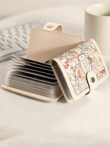 1pc Women's Card Holder, Retro Printed Design, 20 Card Slots, Large Capacity, Suitable For Bank Cards And ID Cards - Multicolor - View 6