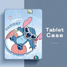 Ốp bảo vệ máy tính bảng Disney với họa tiết Stitch, phù hợp cho iPad Pro 13/12.9/11/10.5/10.2/9.7/8.3/7.9 inch, tương thích với các mẫu M5/M4/M3/M2 năm 2025/2024/2023/2022/2021, tương thích với các mẫu iPad Air 2/3/4/5/6/7, tương thích với các mẫu MINI4/5/6/7 thế hệ 5/6/7/11 năm 2017/2018/2019/2020. Thiết kế hoạt hình dễ thương hình cô gái, có thể gập lại, hai mặt, chống rơi vỡ, vỏ silicon mềm. - Xám - Xem 1