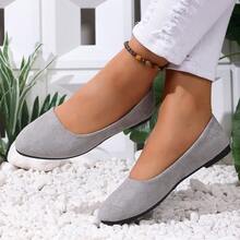 Zapatos de unicolor elegantes, adecuados para el uso en la oficina en todas las estaciones - Gris - Ver 4