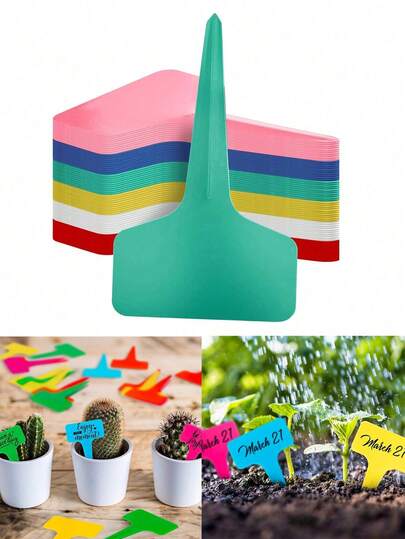 120 nhãn nhựa đựng cây trồng, nhãn chữ T chống thấm nước, thẻ tên cây trồng ngoài trời, thẻ đánh dấu nhận dạng cây trồng tự làm.