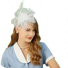 3pcs Fascinator With Lace Gloves Feather Tea Party Hat For Horse Racing Flower Kentucky Derby Hat For Women&Girls Mother's Day Gift. - 戴手套的風格 - 查看 11