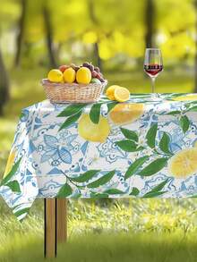 1pc Lemon Print Tablecloth, Suitable For Spring And Summer, Waterproof And Washable, Ideal For Picnics, Kitchen, Dining Table Parties - A - View 7