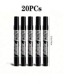 Permanent Markers In Packs Of 20/15/10/5/1. 5.5-Inch. (Black, Blue, And Red Ink Available) High-Capacity Oil-Based Marker, Waterproof Black Ink, 5.5-Inch. For Express Delivery Marking, Student Stationery, And Logistics Marking. Refillable, For Logistics Use, Large-Tip Marker, Quick-Drying, High-Capacity. - Marker - View 11