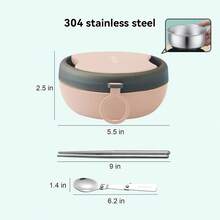 1pc 500ml 304 Stainless Steel Lunch Box With Tableware, Portable Leak Proof Bento Box With Handle & Lid, Detachable Fruit Salad Food Storage Container, Meal Prep Box For Student Adult Use In Home, Office, Camping, Picnic, Travel, Back To School - Multicolor - View 14