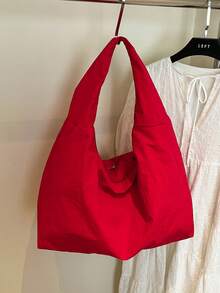 Sac fourre-tout à la mode et grand pour femmes, nouveau sac à épaule design, sac à main chic - Rouge - Voir 6