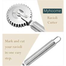 1/2pcs Pastry Cutter Set, Stainless Steel Italian Dumpling/Pizza Cutter And Fluted Pasta Roller With Ergonomic Handle, Kitchen Tools For Dough And Pie Crust Making (Silver) - Silver - View 4