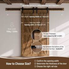 Local Shipping  6 Feet Heavy Duty Sturdy Sliding Barn Door Hardware Kit -Smoothly And Quietly -Easy To Install Fit 36" Wide Door Panel (I Shape Hanger) - J Shape Hanger - View 4