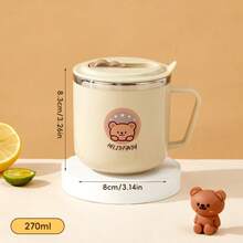 1个270毫升迷你可爱水豚牛奶杯,儿童吸管手柄水杯,密封防漏316不锈钢吸管杯,便携式双层保温茶牛奶咖啡杯,防烫饮水杯,适合学生和成人居家、学校、办公室、聚会、露营、野餐等场合使用。 - 彩色 - 查看 14
