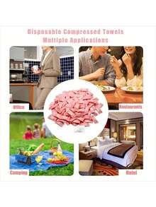 100/50/20pcs/Pack Disposable Compressed Face Towels, Mini Portable Absorbent Thin Towels Suitable For Travel, Outdoor Work, Individually Packaged Compressed Facial Wipes - Multicolor - View 6