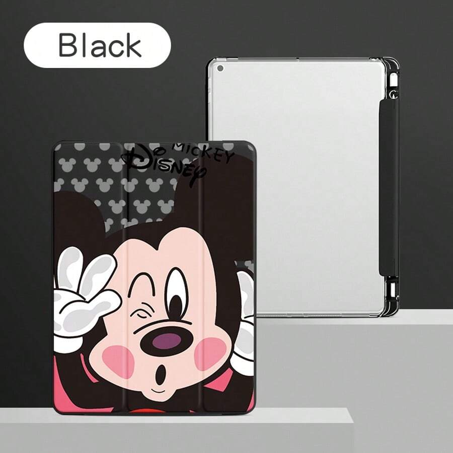Disney 这款平板电脑保护套采用可爱卡通图案，兼容 iPad Pro 13/12.9/10.5/10.2/9.7/8.3/7.9/11 英寸，适用于 2025/2024/2023/2022/2021 款 M5/M4/M3/M2 型号，也兼容 iPad Air 2/3/4/5/6/7 2017/2018/2019/2020 款、5/6/7/8/9/10/11 款以及 iPad mini 4/5/6/7，男女款均有，可折叠双面全包防摔硅胶软壳。 - 黑色 - 查看 1