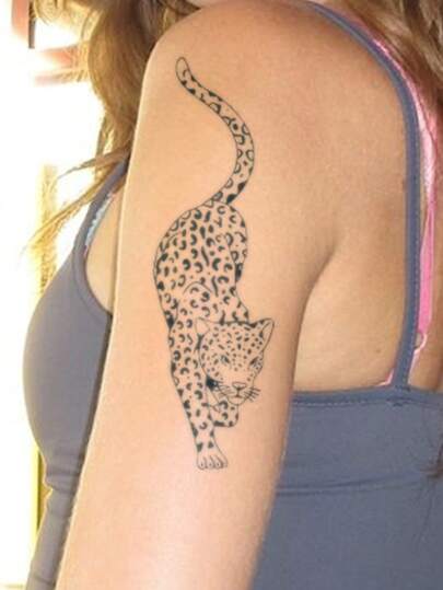 1pc Waterproof & Smudge-Proof Temporary Tattoo Sticker, PVC Realistic Leopard Print Tattoo Suitable For Daily Use