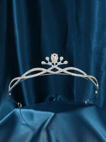 Tocado de corona de plata para mujer, accesorio para el cabello para fiesta de cumpleaños y boda - Plateado - Ver 1