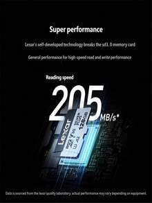 Lexar SILVER PLUS Tarjeta Micro SD 128GB V30 U3 A2 205MB/S, Tarjeta de Memoria de Alta Velocidad 4K para DJI Pocket 3 GoPro Nintendo Switch, Almacenamiento TF Portátil para Dron Cámara de Acción Cámara de Salpicadura - Ver 10