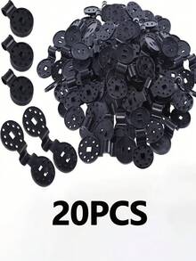 Clips para tela de sombra negra - Plástico PP duradero, múltiples tamaños, con anillos, adecuado para redes de sombra, lonas y telas de jardinería; Equipo de sombra para invernadero | Clips de red multipropósito | Clips impermeables, clips de red de sombra de plástico, clips de red de insectos, cerraduras de sombra agrícola, accesorios de tela de sombra para camping y buceo, redes de jardín y redes de pájaros - Equipo y accesorios de camping al aire libre. - A - Ver 15