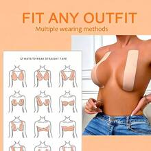 5cm*5m Women's Invisible Self-Adhesive Breast Lift Tape, Cleavage Enhancing Strapless Bra Pads - Beige - View 7