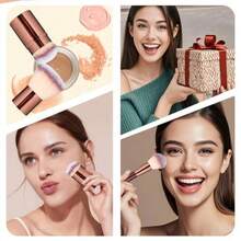 Brochas para Maquillaje 7 PCS Set de Brochas para Maquillaje Profesional Alto Nivel Suave y Cómodo Se Utiliza para Lociones Faciales Cremas Contornos y Polvos - Oro rosa - Ver 7