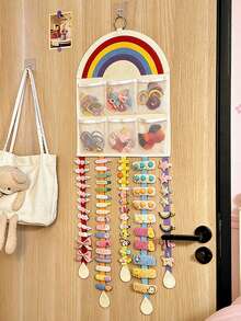 1个发夹收纳架，壁挂式，毛毡发圈，发带，发饰展示架 - 黃色 - 查看 5