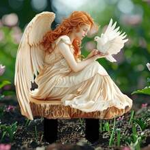 2D Whimsical Bohemian Angel & Dove Acrylic Garden Stake - Vibrant Outdoor Art Decor, Suitable For Planters And Landscaping, Weather-Resistant, Easy To Install, Perfect For Adding A Touch Of Serenity To Your Garden Or Yard - A - View 1