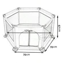 Corralito para Bebé con Pelotas, Corral de   y Gimnasio Infantil,  y Divertido, Área de Juegos Plegable y Portátil, Ideal para Estimulación y Entretenimiento en Casa - Rosa Fucsia - Ver 5