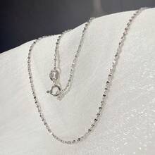 1pc S925 Sterling Silver Exquisite Chain Necklace, Length 16/18/20/22/24, Suitable For Sensitive Skin, Minimalist Daily Jewelry, Perfect For All Seasons And Occasions, Holiday Gift For Loved Ones And Family - Silver - View 22