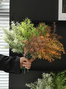 1束仿真花束，白千层仿真植物，适用于婚礼装饰、家居花瓶装饰、花园户外毕业季装饰、新娘手捧花、手腕花、生日派对装饰、情人节、新年和秋季装饰 - 淺綠色 - 查看 6