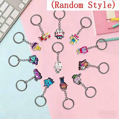 Gabby's Dollhouse 1个2026热销Gabby木屋卡通钥匙扣 | 生日派对首选礼物，卡通软塑料吊坠，派对小礼物，高品质悬挂装饰，性价比高（款式随机）