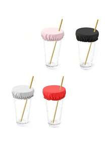 Bộ 4/1 nắp bảo vệ cốc, vỏ bọc đồ uống có cồn, nắp đậy đồ uống tái sử dụng có lỗ cắm ống hút, giá đỡ cốc cho quán bar, câu lạc bộ, tiệc tùng, ngăn chặn các vật thể không mong muốn rơi vào cốc. - Nhiều màu - Xem 7