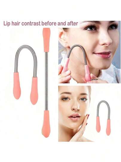 3pcs/Set Painless Facial Hair Remover Spring Epilator - Women's Handheld Facial Hair Removal Device, Quick Removal Of Lip, Chin And Cheek Hair, Reusable Facial Depilation Tool